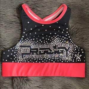 YM coral and Black Midnight Practice wear bra